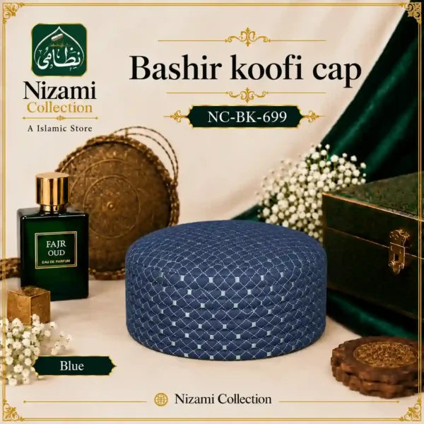 Bashir Koofi Cap Blue NC-699 Bashir Hard Koofi Cap