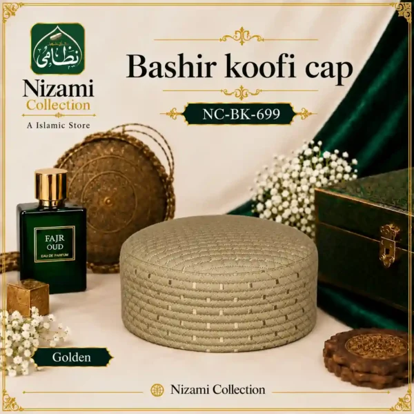Bashir Koofi Cap Glden NC-699 Bashir Hard Koofi Cap