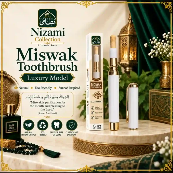 Luxury Miswak Pen in a sleek portable holder for convenient natural oral care