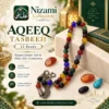 Multicolor Aqeeq Stone Tasbeeh 33 Beads 8mm Multicolor Aqeeq Stone Tasbeeh with 33 round 8 mm mixed-colour beads and decorative metal details