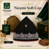 Nizami Soft Cap Black NC-SC-11 Nizami Soft Cap Black with silver embroidery and red bead details